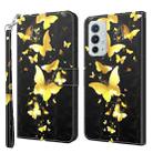 For OnePlus 9RT 5G 3D Painting Pattern TPU + PU Leather Phone Case(Gold Butterfly) - 1