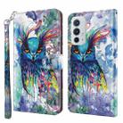 For OnePlus 9RT 5G 3D Painting Pattern TPU + PU Leather Phone Case(Watercolor Owl) - 1