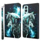 For OnePlus Nord 2 5G 3D Painting Pattern TPU + PU Leather Phone Case(Wolf) - 1