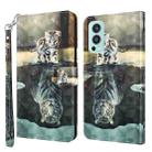 For OnePlus Nord 2 5G 3D Painting Pattern TPU + PU Leather Phone Case(Cat Tiger) - 1