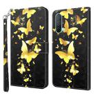 For OnePlus Nord CE 5G 3D Painting Pattern TPU + PU Leather Phone Case(Gold Butterfly) - 1