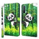 For OnePlus Nord CE 5G 3D Painting Pattern TPU + PU Leather Phone Case(Panda Climbing Bamboo) - 1