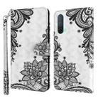 For OnePlus Nord CE 5G 3D Painting Pattern TPU + PU Leather Phone Case(Diagonal Black Flower) - 1