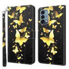 For OnePlus Nord N200 5G 3D Painting Pattern TPU + PU Leather Phone Case(Gold Butterfly) - 1