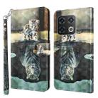 For OnePlus 10 Pro 3D Painting Pattern TPU + PU Leather Phone Case(Cat Tiger) - 1