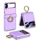 For Samsung Galaxy Z Flip3 5G GKK Magnetic Hinged Flip Case with Ring Holder(Purple) - 1