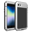 For iPhone SE 2022 / SE 2020 / 8 / 7 Triple-proof Silicone Zinc Alloy Case(Silver) - 1