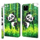 For Google Pixel 5a 5G 3D Painting Pattern TPU + PU Leather Phone Case(Panda Climbing Bamboo) - 1