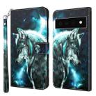 For Google Pixel 6 Pro 3D Painting Pattern TPU + PU Leather Phone Case(Wolf) - 1