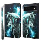 For Google Pixel 7 5G 3D Painting Pattern TPU + PU Leather Phone Case(Wolf) - 1
