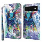 For Google Pixel 7 5G 3D Painting Pattern TPU + PU Leather Phone Case(Watercolor Owl) - 1