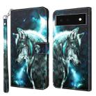 For Google Pixel 7 Pro 5G 3D Painting Pattern TPU + PU Leather Phone Case(Wolf) - 1