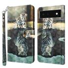 For Google Pixel 7 Pro 5G 3D Painting Pattern TPU + PU Leather Phone Case(Cat Tiger) - 1