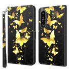 For Sony Xperia 1 II 3D Painting Pattern TPU + PU Leather Phone Case(Gold Butterfly) - 1