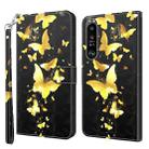 For Sony Xperia 1 III 3D Painting Pattern TPU + PU Leather Phone Case(Gold Butterfly) - 1