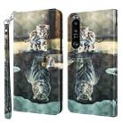 For Sony Xperia 1 III 3D Painting Pattern TPU + PU Leather Phone Case(Cat Tiger) - 1