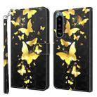 For Sony Xperia 5 II 3D Painting Pattern TPU + PU Leather Phone Case(Gold Butterfly) - 1