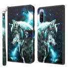 For Sony Xperia 10 II 3D Painting Pattern TPU + PU Leather Phone Case(Wolf) - 1