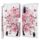 For Sony Xperia 10 II 3D Painting Pattern TPU + PU Leather Phone Case(Cat Under The Tree) - 1