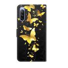 For Sony Xperia 10 III 3D Painting Pattern TPU + PU Leather Phone Case(Gold Butterfly) - 3