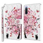 For Sony Xperia 10 III 3D Painting Pattern TPU + PU Leather Phone Case(Cat Under The Tree) - 1