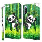 For Sony Xperia 10 III 3D Painting Pattern TPU + PU Leather Phone Case(Panda Climbing Bamboo) - 1