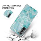 For Samsung Galaxy S21 Ultra 5G IMD Marble TPU Phone Case with Folding Holder(Pink Grey) - 4