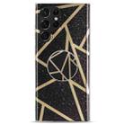 For Samsung Galaxy S21 Ultra 5G IMD Marble TPU Phone Case with Holder(Black) - 2