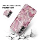 For Samsung Galaxy S21 Ultra 5G IMD Marble TPU Phone Case with Holder(Black) - 4