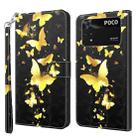 For Xiaomi Poco M4 Pro 3D Painting Pattern TPU + PU Leather Phone Case(Gold Butterfly) - 1