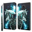 For Xiaomi Redmi Note 10 Lite 3D Painting Pattern TPU + PU Leather Phone Case(Wolf) - 1