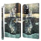 For Xiaomi Redmi Note 11 3D Painting Pattern TPU + PU Leather Phone Case(Cat Tiger) - 1