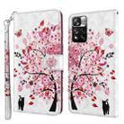 For Xiaomi Redmi Note 11 3D Painting Pattern TPU + PU Leather Phone Case(Cat Under The Tree) - 1