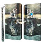 For Xiaomi Redmi Note 8 2021 3D Painting Pattern TPU + PU Leather Phone Case(Cat Tiger) - 1