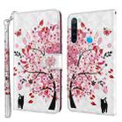 For Xiaomi Redmi Note 8 2021 3D Painting Pattern TPU + PU Leather Phone Case(Cat Under The Tree) - 1