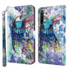 For Xiaomi Redmi Note 8 2021 3D Painting Pattern TPU + PU Leather Phone Case(Watercolor Owl) - 1