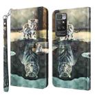 For Xiaomi Redmi 10 3D Painting Pattern TPU + PU Leather Phone Case(Cat Tiger) - 1