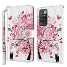 For Xiaomi Redmi 10 3D Painting Pattern TPU + PU Leather Phone Case(Cat Under The Tree) - 1