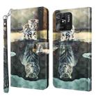 For Xiaomi Redmi 10C International Version 3D Painting Pattern TPU + PU Leather Phone Case(Cat Tiger) - 1