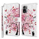 For Xiaomi Redmi Note 10 / 10S 3D Painting Pattern TPU + PU Leather Phone Case(Cat Under The Tree) - 1