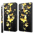 For Xiaomi Redmi Note 10 5G 3D Painting Pattern TPU + PU Leather Phone Case(Gold Butterfly) - 1