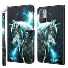 For Xiaomi Redmi Note 10 5G 3D Painting Pattern TPU + PU Leather Phone Case(Wolf) - 1