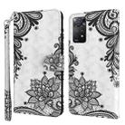 For Xiaomi Redmi Note 11 Pro 4G / 5G International Version 3D Painting Pattern TPU + PU Leather Phone Case(Diagonal Black Flower) - 1