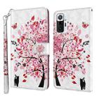For Xiaomi Redmi Note 10 Pro / 10 Pro Max 3D Painting Pattern TPU + PU Leather Phone Case(Cat Under The Tree) - 1
