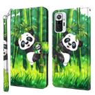 For Xiaomi Redmi Note 10 Pro / 10 Pro Max 3D Painting Pattern TPU + PU Leather Phone Case(Panda Climbing Bamboo) - 1