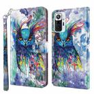 For Xiaomi Redmi Note 10 Pro / 10 Pro Max 3D Painting Pattern TPU + PU Leather Phone Case(Watercolor Owl) - 1