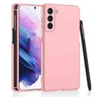 For Samsung Galaxy S21 5G GKK Ultra-thin Skin Feel Phone Case with Side Pen Slot & Stylus(Pink) - 1