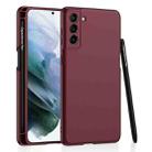 For Samsung Galaxy S21+ 5G GKK Ultra-thin Skin Feel Phone Case with Side Pen Slot & Stylus(Red) - 1