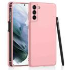 For Samsung Galaxy S21+ 5G GKK Ultra-thin Skin Feel Phone Case with Side Pen Slot & Stylus(Pink) - 1