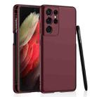 For Samsung Galaxy S21 Ultra 5G GKK Ultra-thin Skin Feel Phone Case with Side Pen Slot & Stylus(Red) - 1